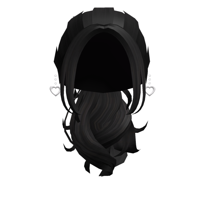 Black Ponytail w Star Earrings