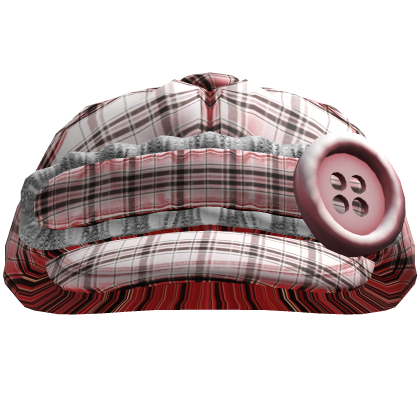 Ruffled Buttoned Cap (Pink Gingham)