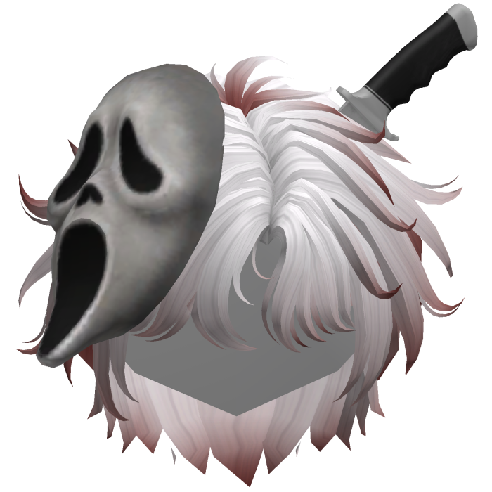 Halloween Ghost Face Knife Hair White Red