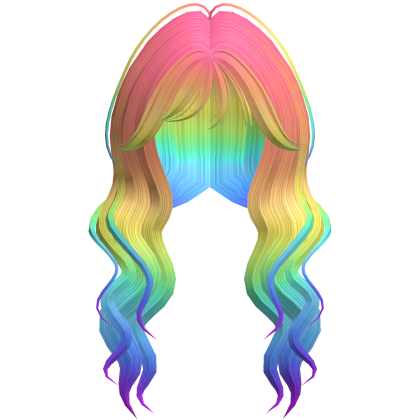 Soft Wavy Hair w/ Side Bangs (Rainbow) Roblox item