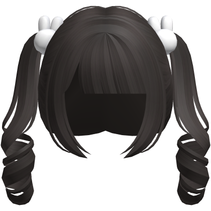 kawaii cutecore curly bunny brown pigtails