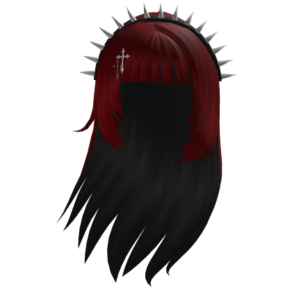 Red with Peekaboo Black Gothic Hair Roblox item