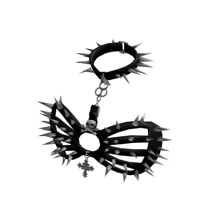 Goth Spiked Laced Top Black