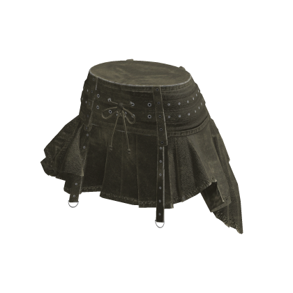 Y2K Goth Pleated Skirt w/ Buckle Straps (Green)