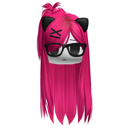 Spikey Kitty Ponytail W/ Moe Face (Hot Pink) thumbnail