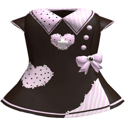 ♡ black patchwork nurse doll dress