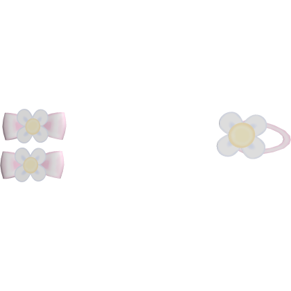 Cute Pink Daisy Bow Hair Clips Roblox item