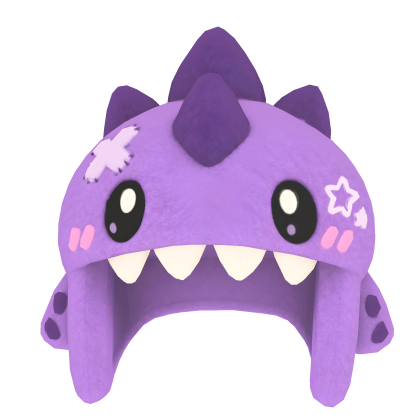 purple plush dinosaur hat