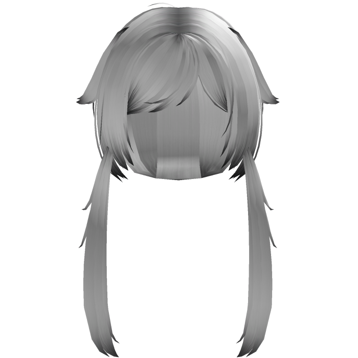 fluffy low jirai pigtails in white and black