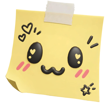kawaii cartoon sticky note 