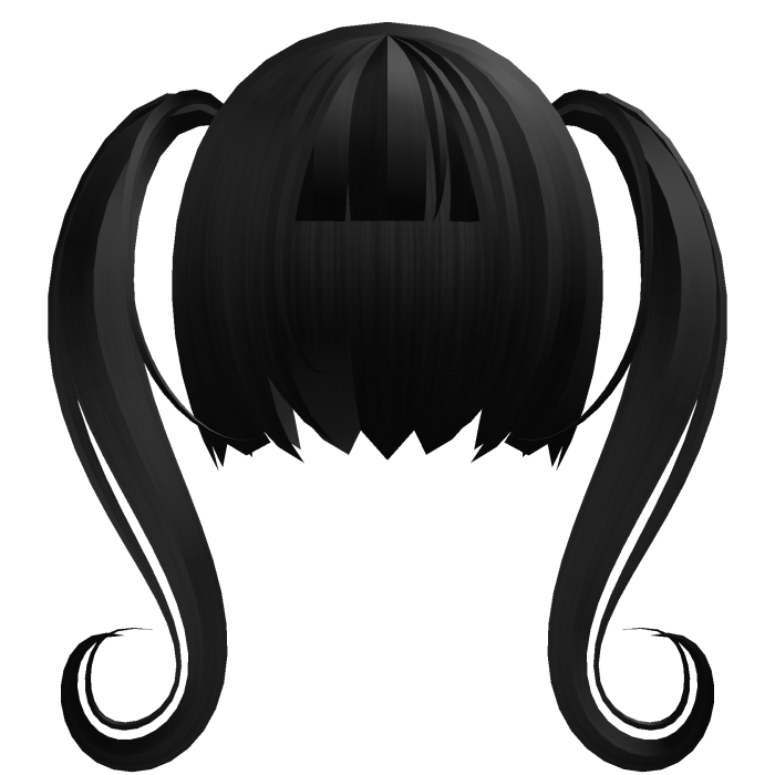 ♡┊black hair with swirly pigtails