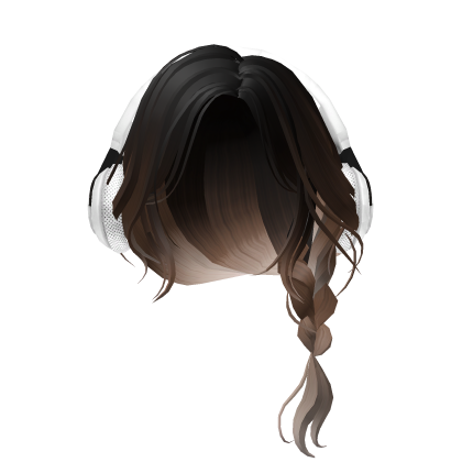 Cute Brown Braid Hair w/ Headphone Roblox item
