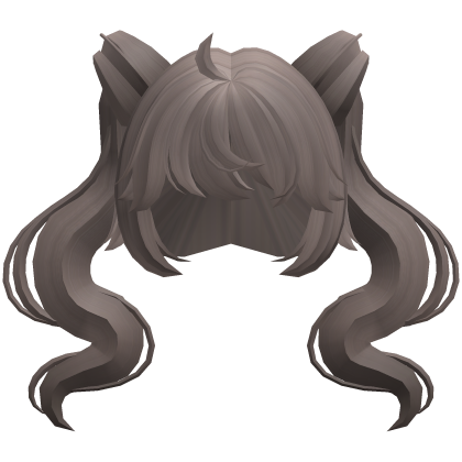 flowy magical girl swirly ponytails ash brown