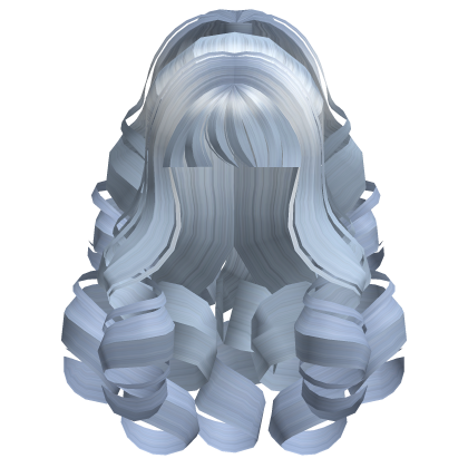 Fluffy Curly Pearl Ponytail Sky Blue