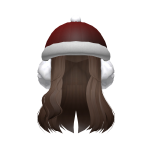 Classic Brown hair with winter Christmas Hat