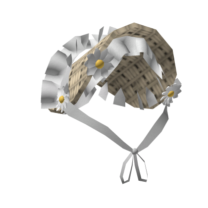 flower Straw hat white (small)