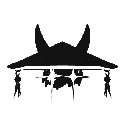 Cartoony White Samurai Hat w/ Eye Glare