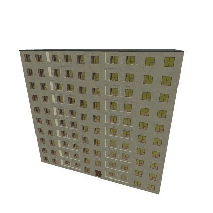 The house is made of concrete walls.