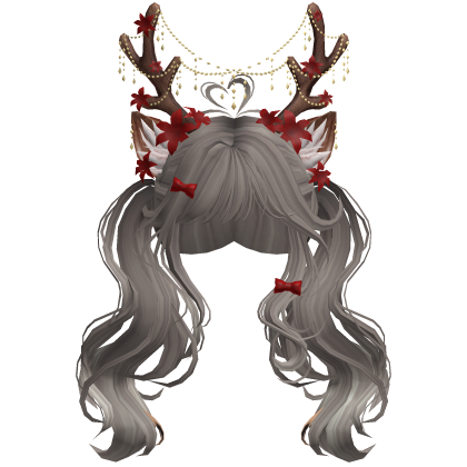 Ethereal Christmas Fairy Fawn Pigtails w/ Antlers