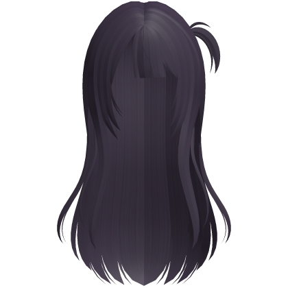 Flowing Long Side Ponytail Purple Hair W Bangs Roblox item