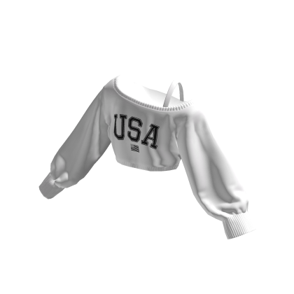 USA Off Shoulder Oversized Sweater Cropped thumbnail