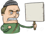 Angry protesters