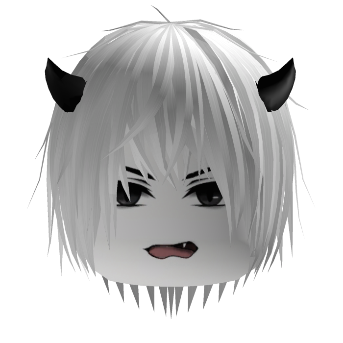 Dashie Vkei with White Hair & Black Devil Horns