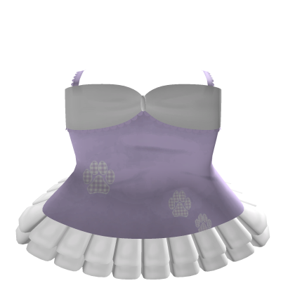 ୨♡୧ :cute ruffled purple dress with cat paw