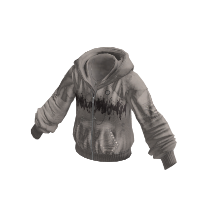 Faded Graphic Pullover Hoodie (Grey)
