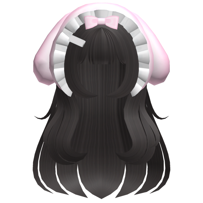♡ kawaii long brown hair w bunny hood