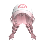 🍀Y2K Braided Pigtails w Cap (Pink)