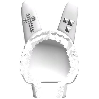 Emo Fur Bunny Hood & Cross Studs in White Roblox item