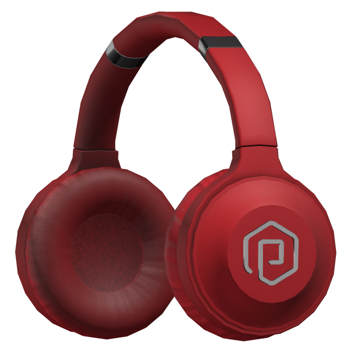 plus logo wireless headphones red
