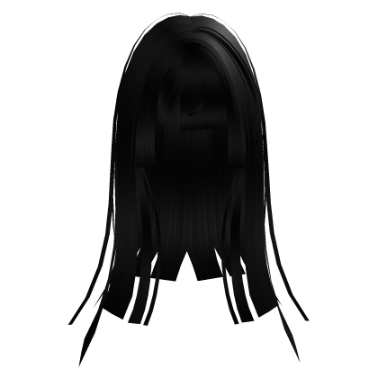 ♡ long hime emo goth moe anime hair [black] Roblox item