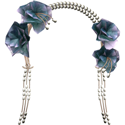 Dark Blue Crystal Fairy Flower Pearl Tiara