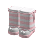 🍀Stripe Leg Warmers w Pom Platform - Pink