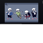 Blue sans_13 and glich and mr flam flam