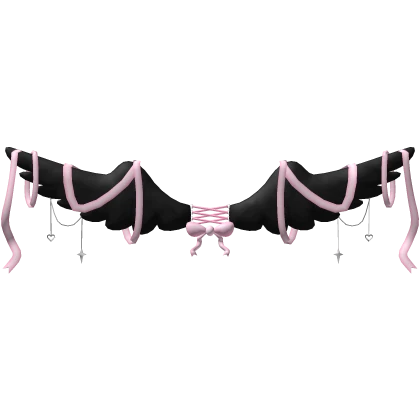 Angel Corset Lace Ribbon Wings - Black Pastel Pink | Roblox Item