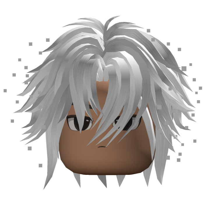 Layered Anime Hair w/ Sparkles (Silver)