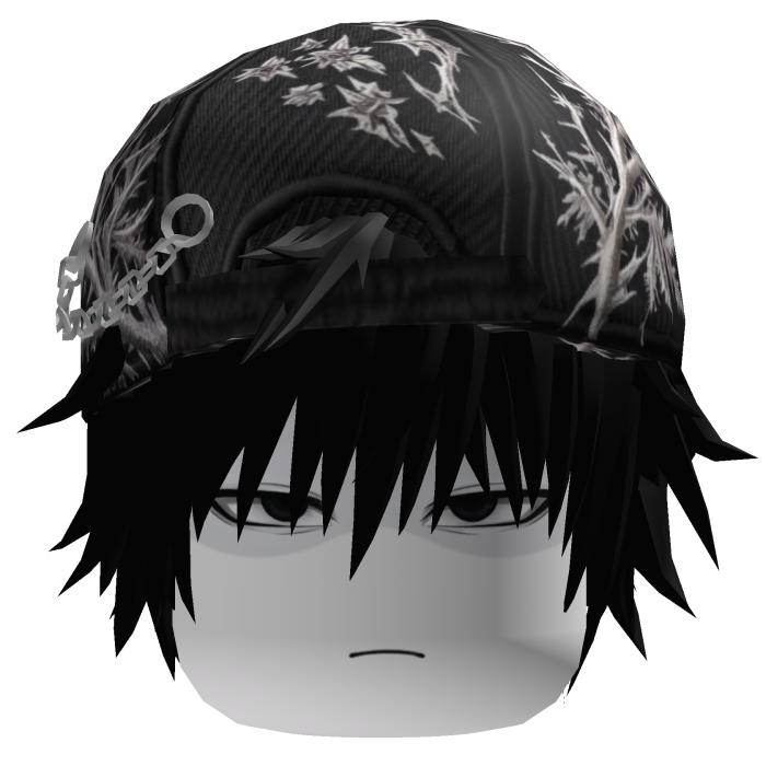 Vkei Black Hair with Cap Shadowed Face Dashie y2k