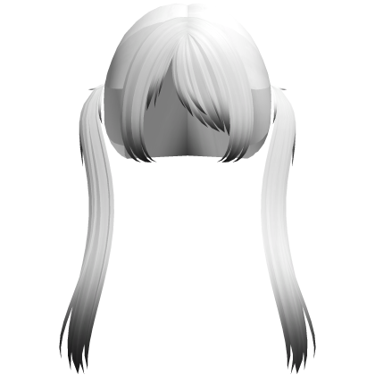 ♡ cute moe emo white gradient pigtails