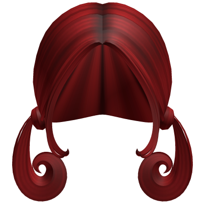 -',ৎ Low Short Curly Pigtails in Red
