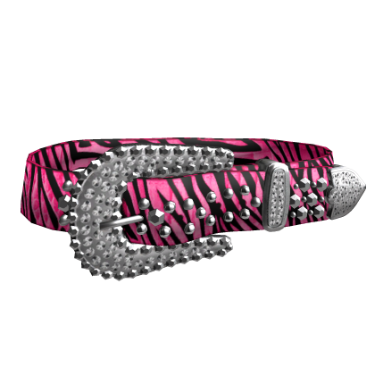 Y2k Rhinestone Mcbling Scene Pink Zebra Belt 0.3 thumbnail
