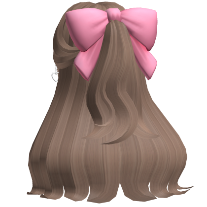 Preppy Valentines Wavy Hair w/ Bow & Earrings Roblox item