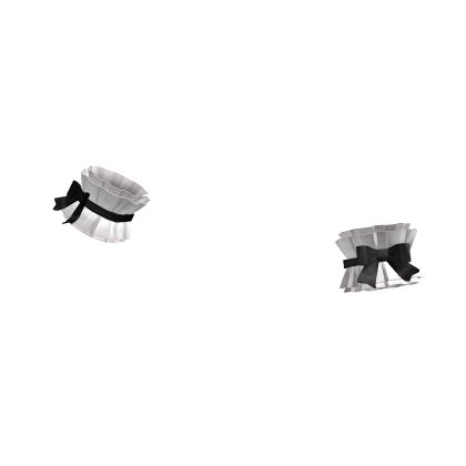 ♡ ꒰ white and black sweet doll ruffle cuffs ꒱ thumbnail