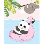 panda koala flamingo group