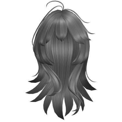 Anime Long Layered Hair w/ Wispy Bangs (Gray)