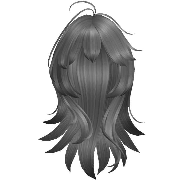 Anime Long Layered Hair w/ Wispy Bangs (Gray)