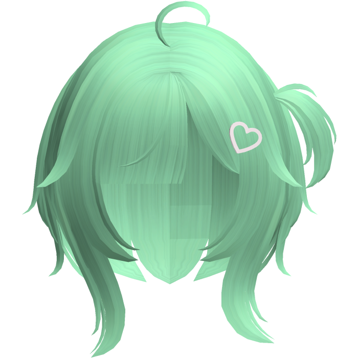 green cutecore tween doll uneven bob