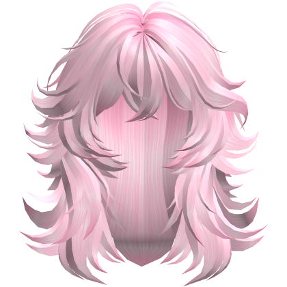 Messy Grunge Emo Layered Anime Wolf Cut in Pink Roblox item